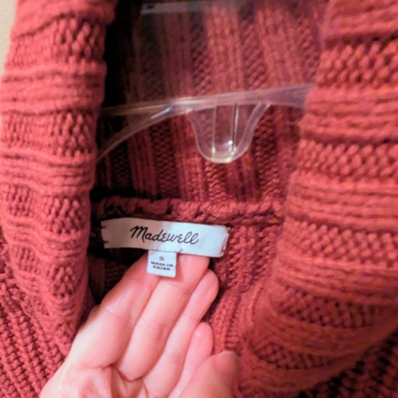 🩷💚🩷Madewell Turtle Neck Cable Knit Sweater Size MA - Picture 2 of 2